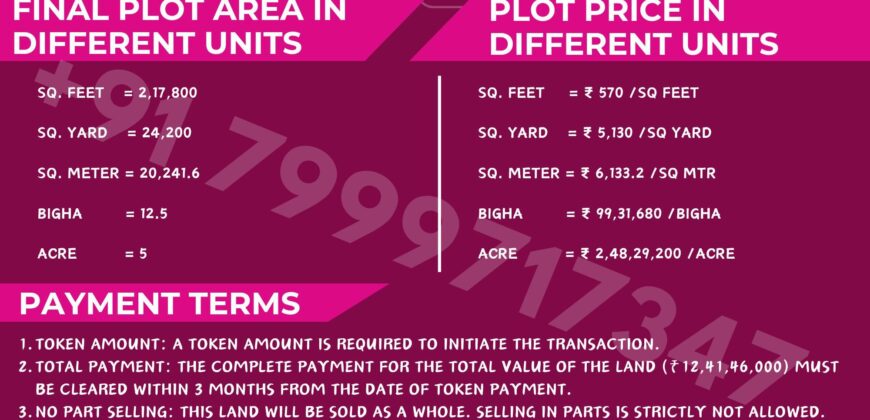 For Sale Bulk Land for Sale in Dholera | Zankhi Village | City Center and Residencial