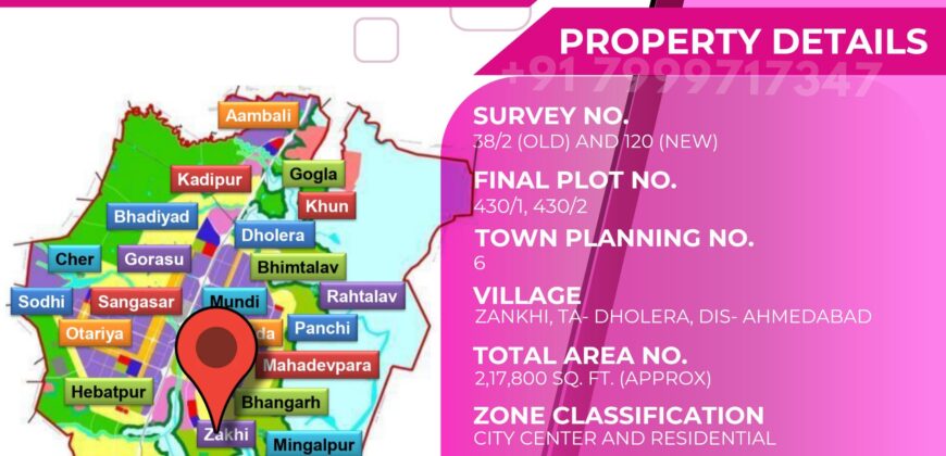For Sale Bulk Land for Sale in Dholera | Zankhi Village | City Center and Residencial