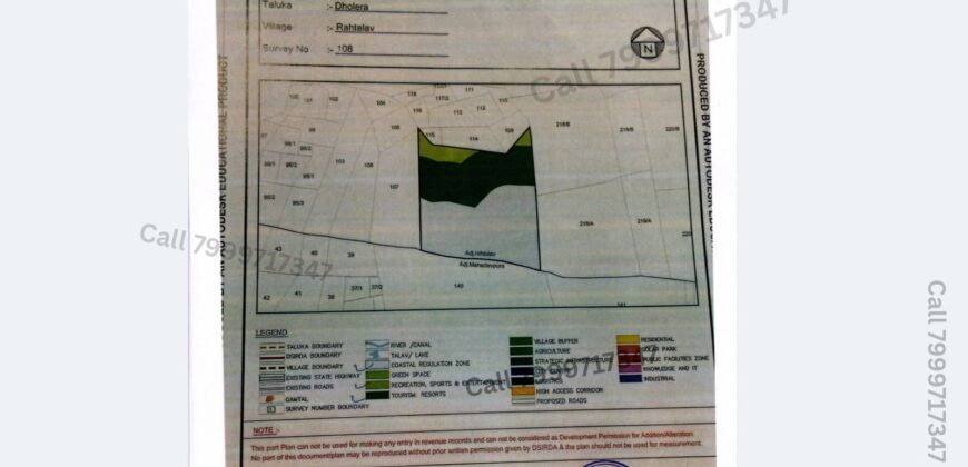 Dholera – Rahtalav – Tourism, Recreation, Coastal – 9000 sq ft || 1000 sq yard